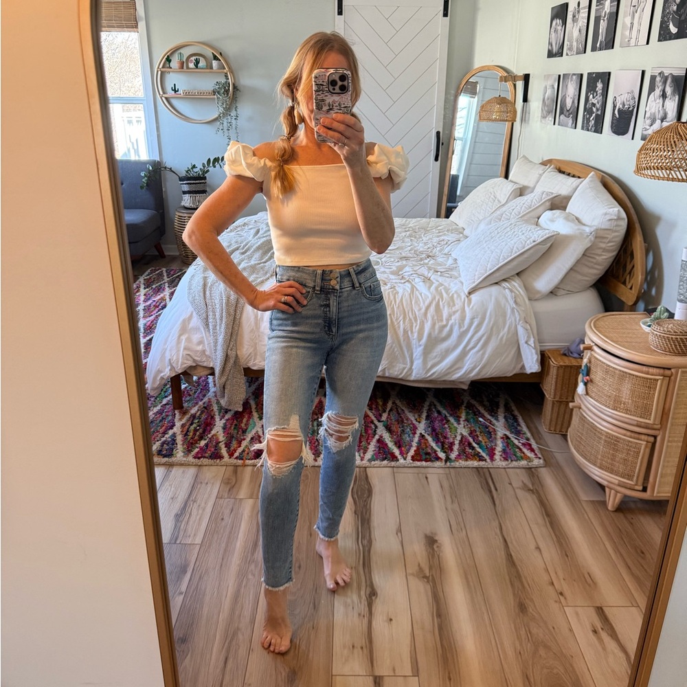 BKE Light Blue Ripped Skinny Jeans - Picture 2 of 9